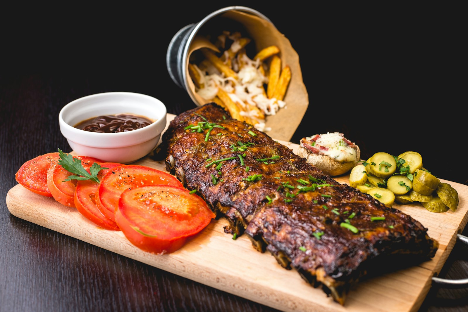 Artisanal dish with fire-roasted ingredients